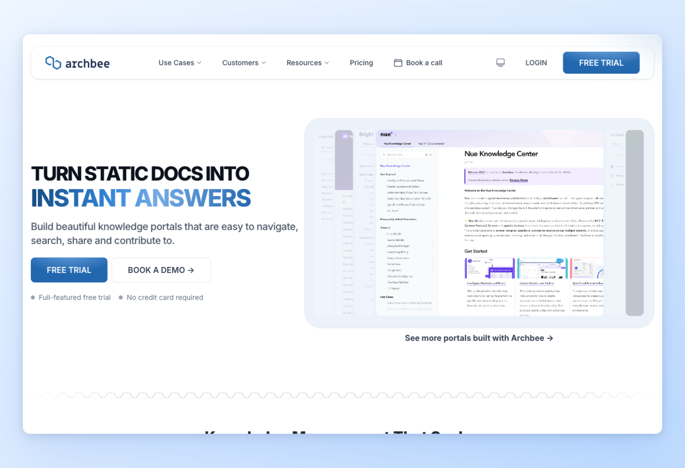 Screenshot of Archbee interface