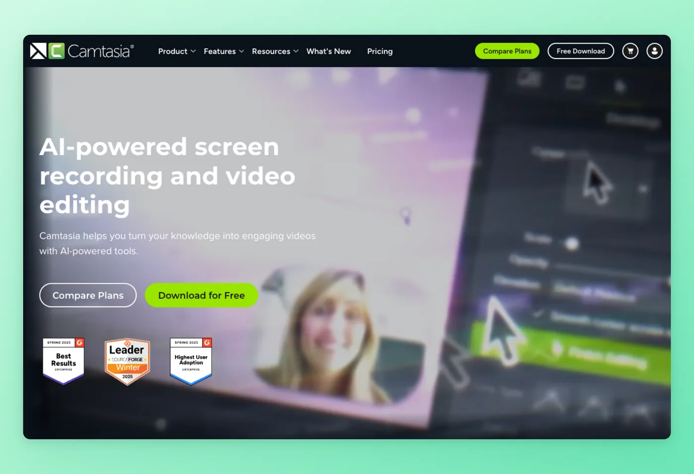 Screenshot of Camtasia interface