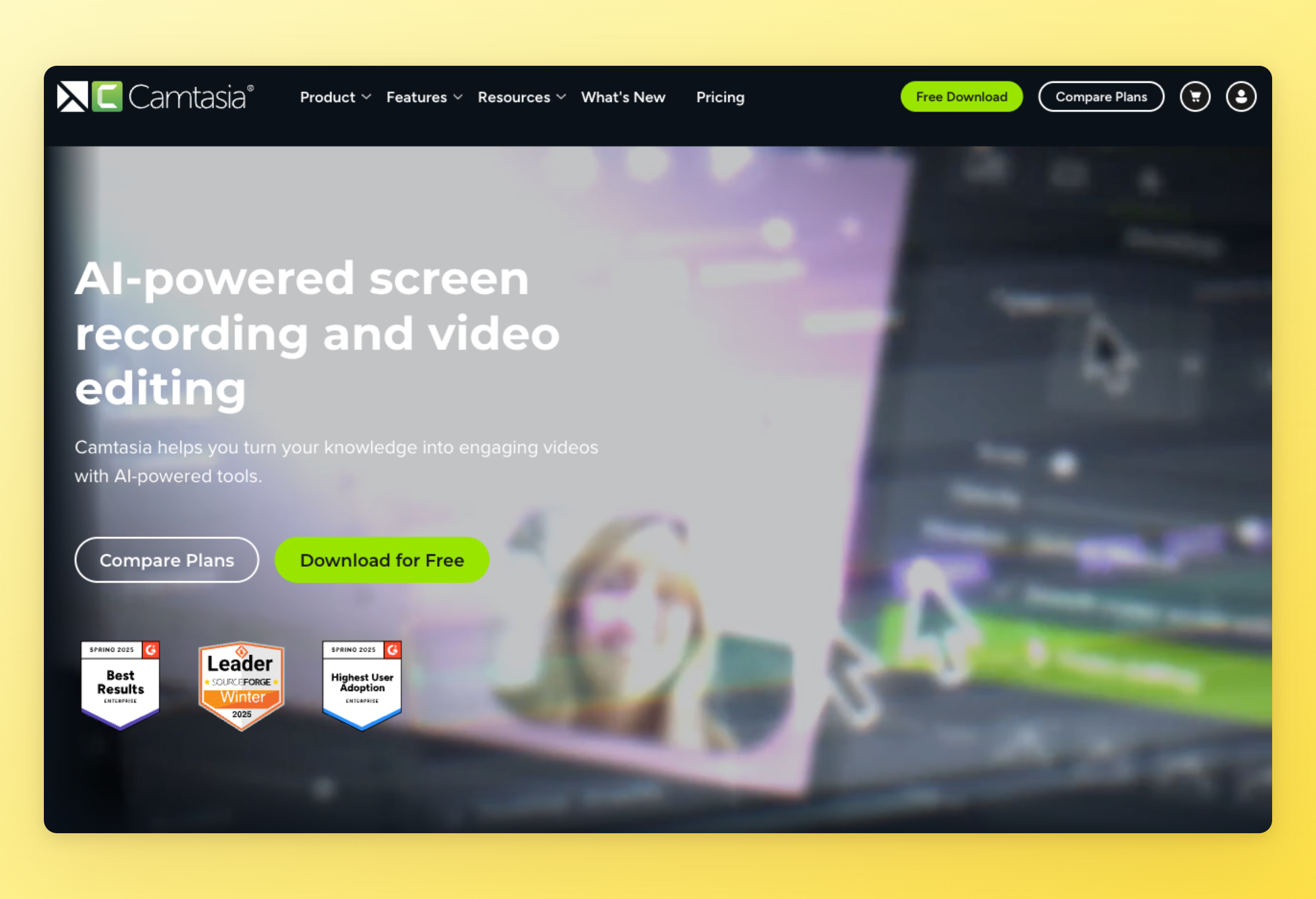 Screenshot of Camtasia interface
