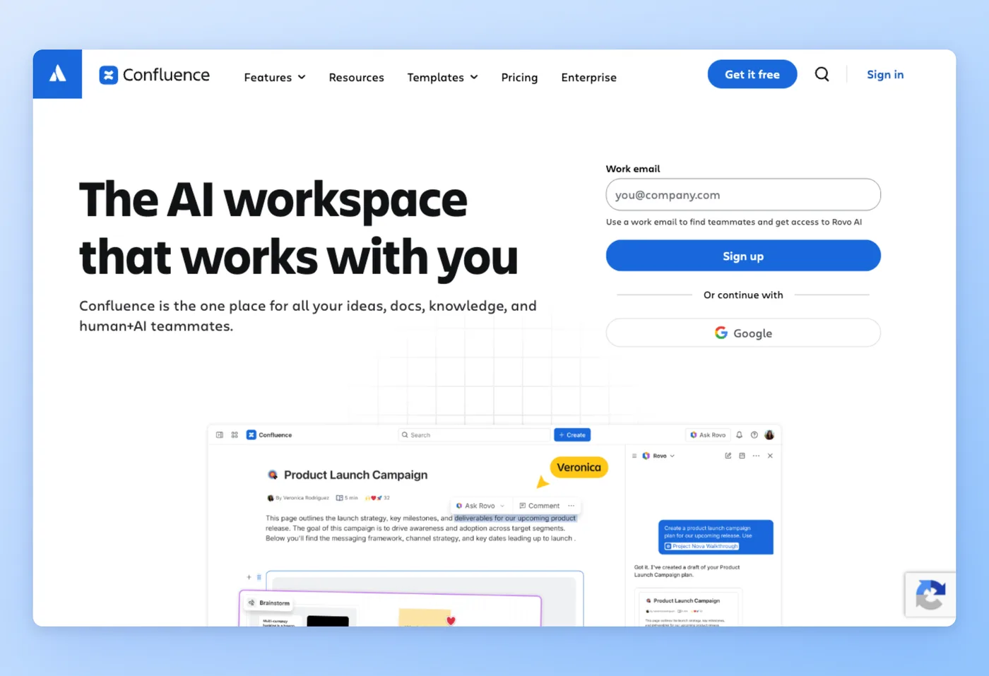 Screenshot of Confluence interface
