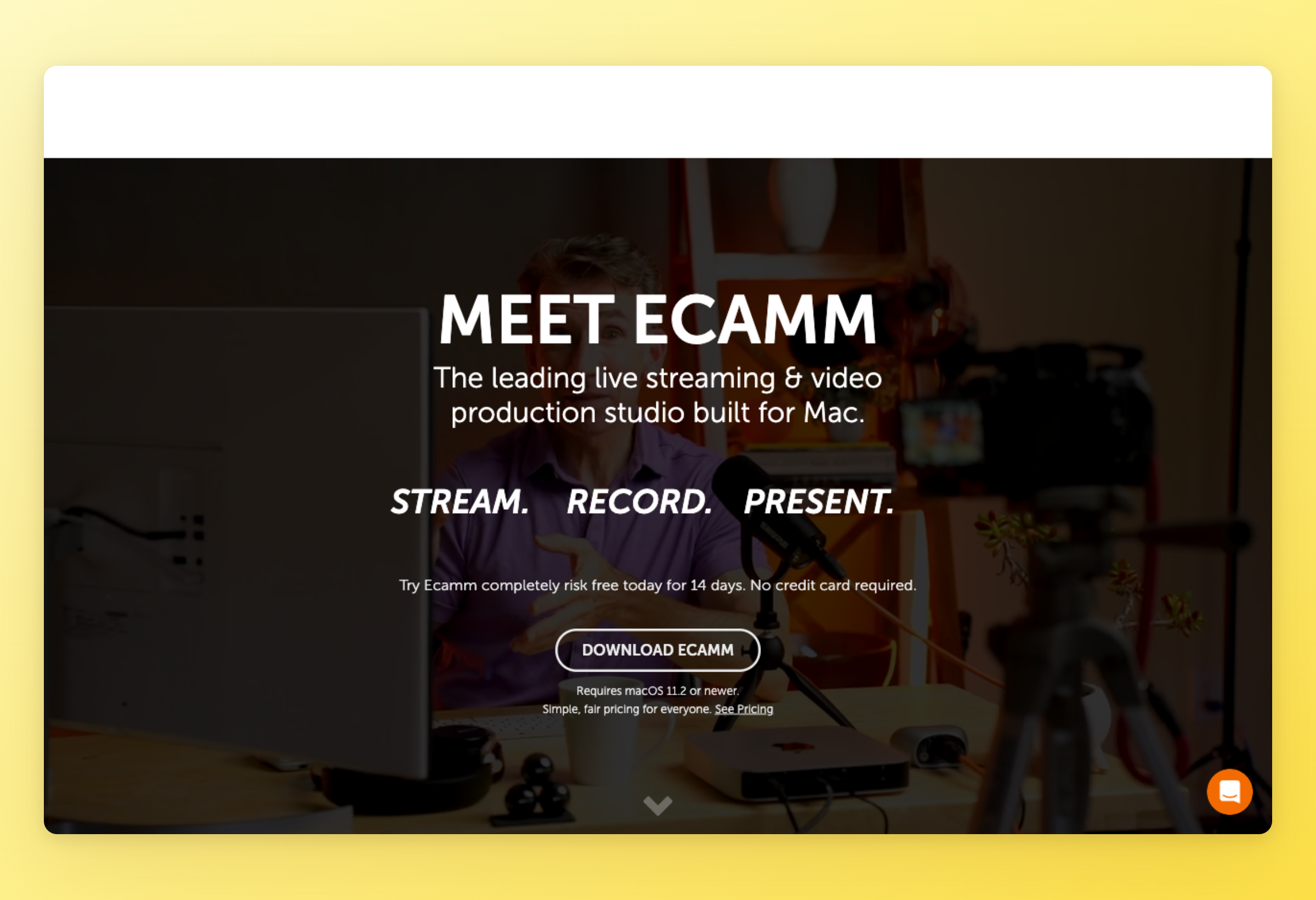 Screenshot of Ecamm Live interface