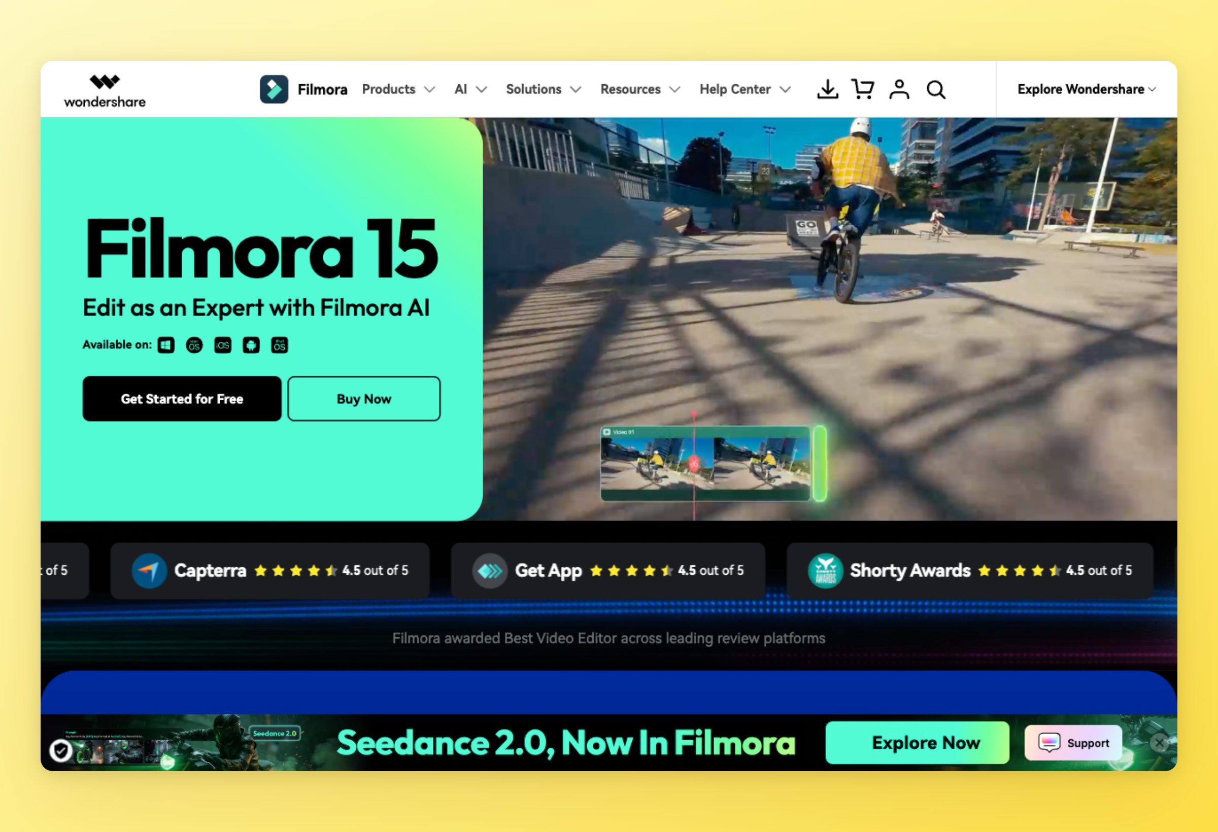 Screenshot of Filmora interface