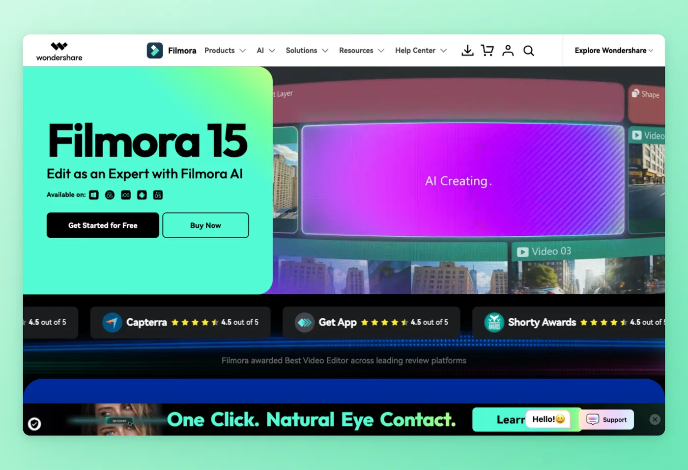 Screenshot of Filmora interface
