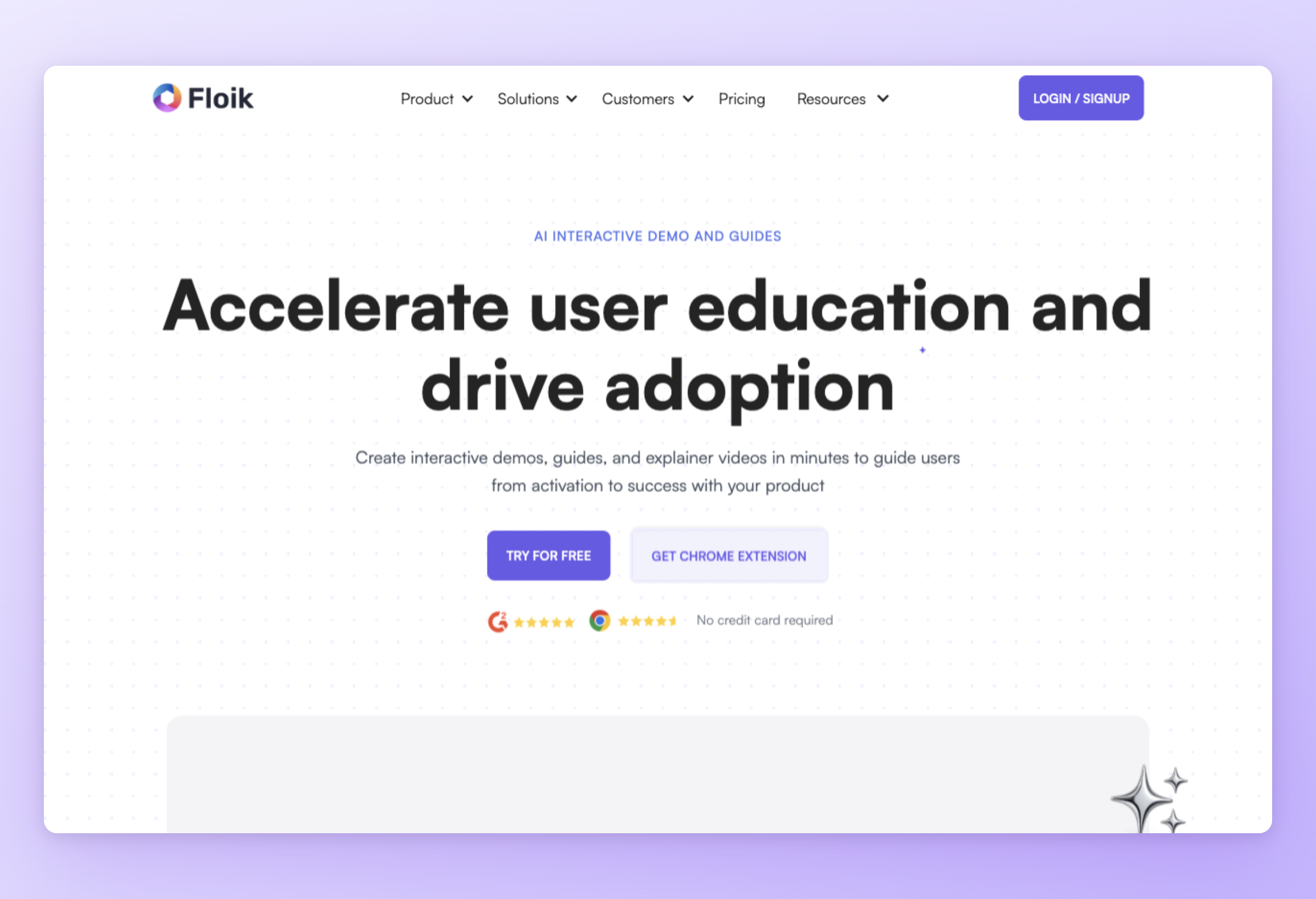 Screenshot of Floik interface