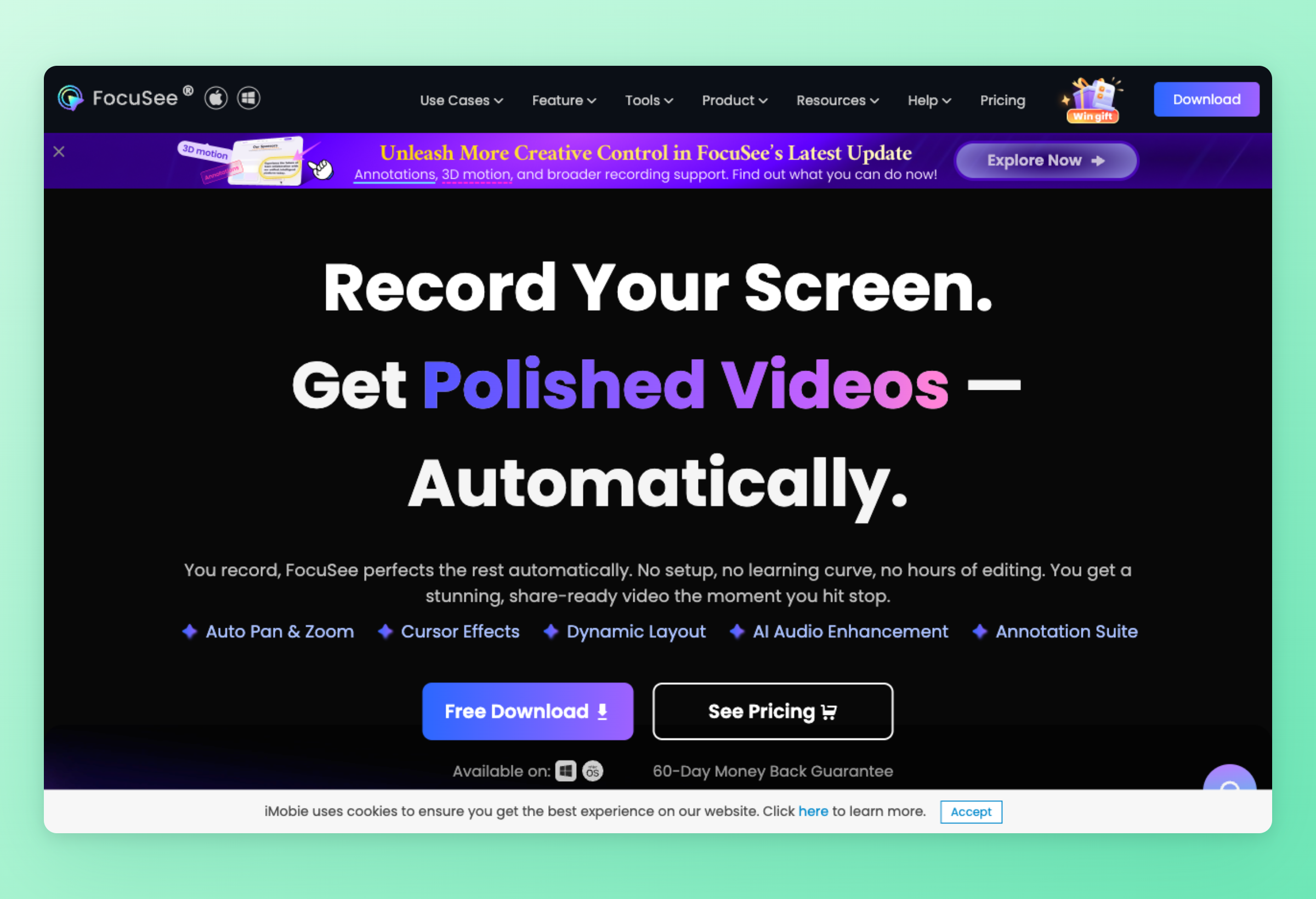 Screenshot of FocuSee interface