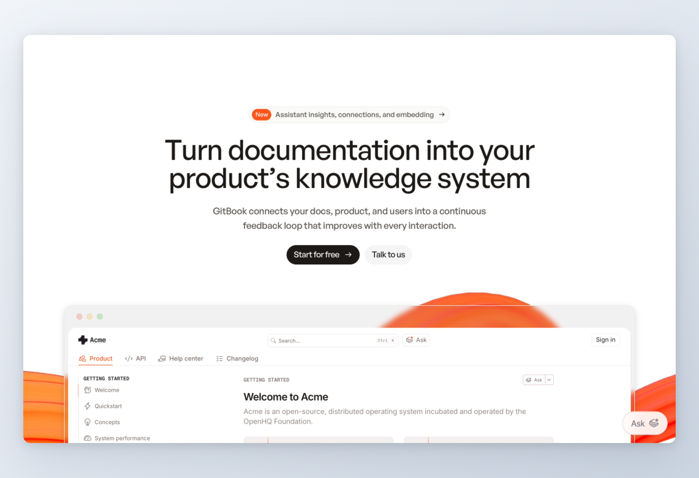 Screenshot of GitBook interface
