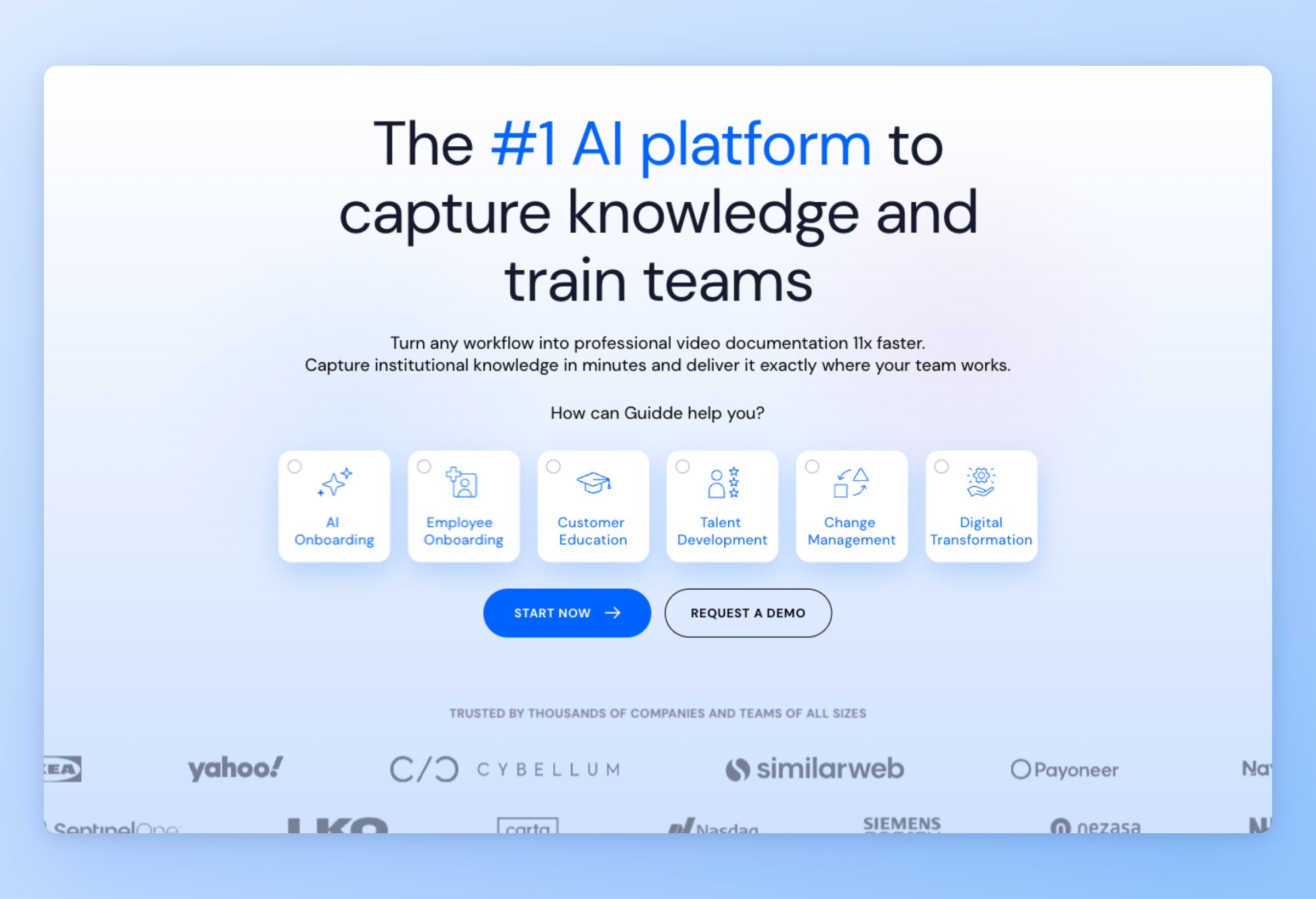 Screenshot of Guidde interface