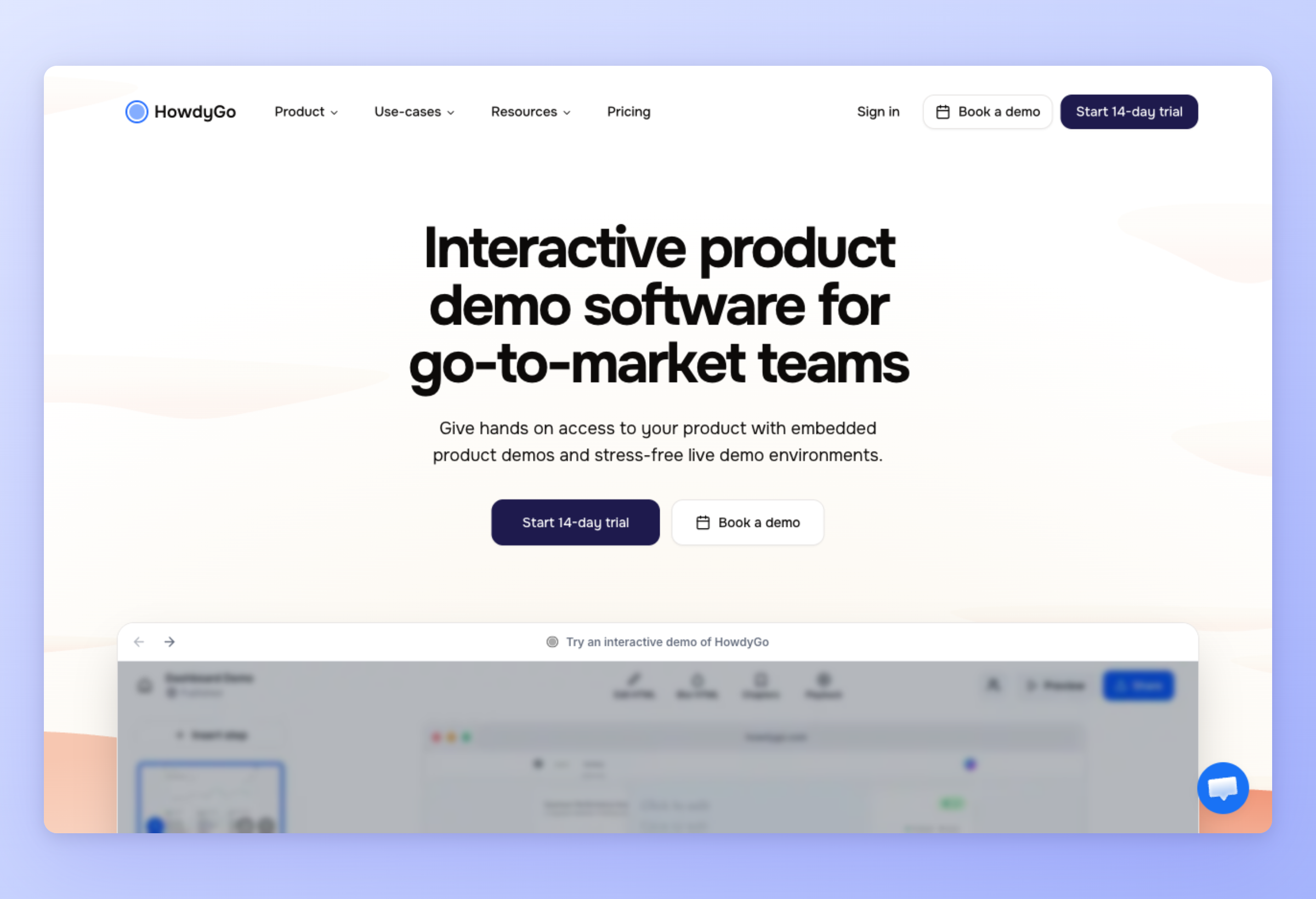 Screenshot of HowdyGo interface