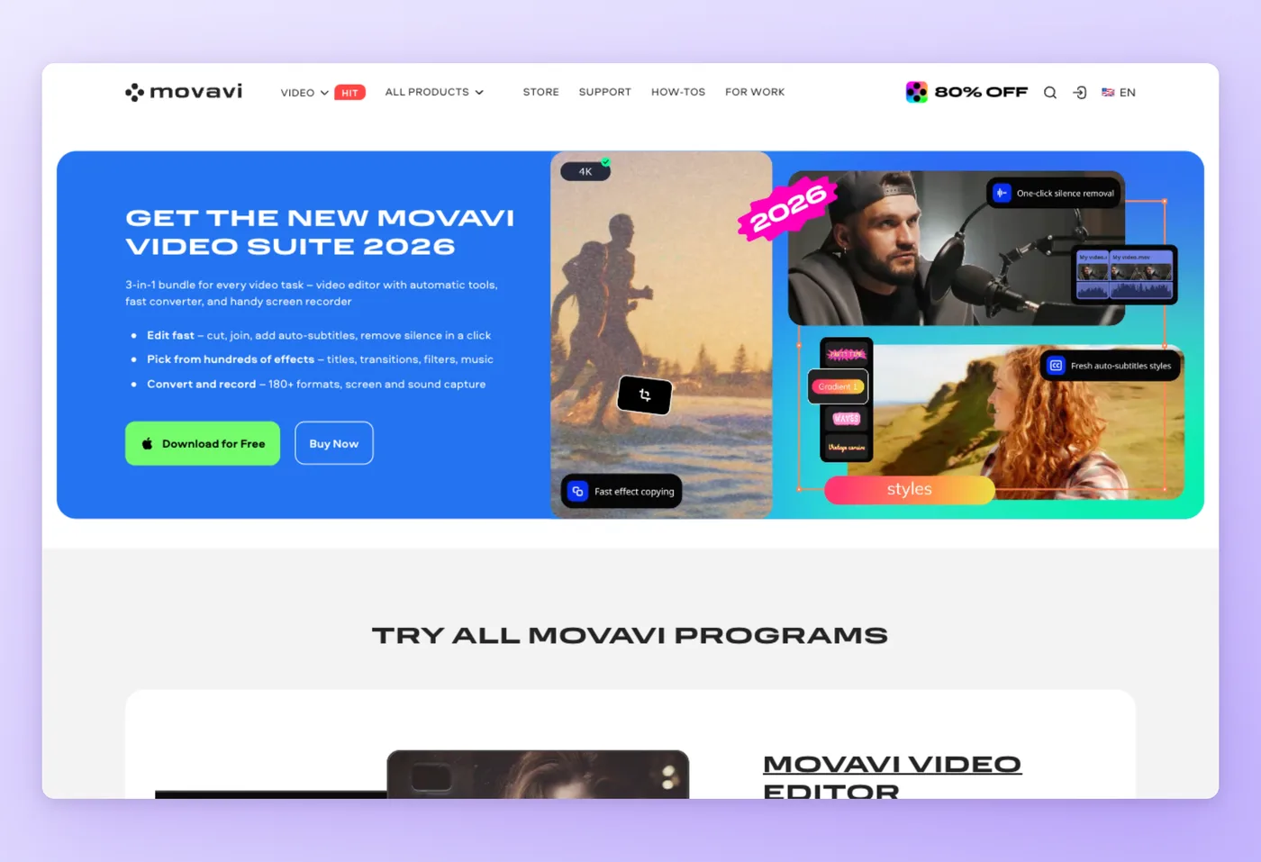 Screenshot of Movavi interface