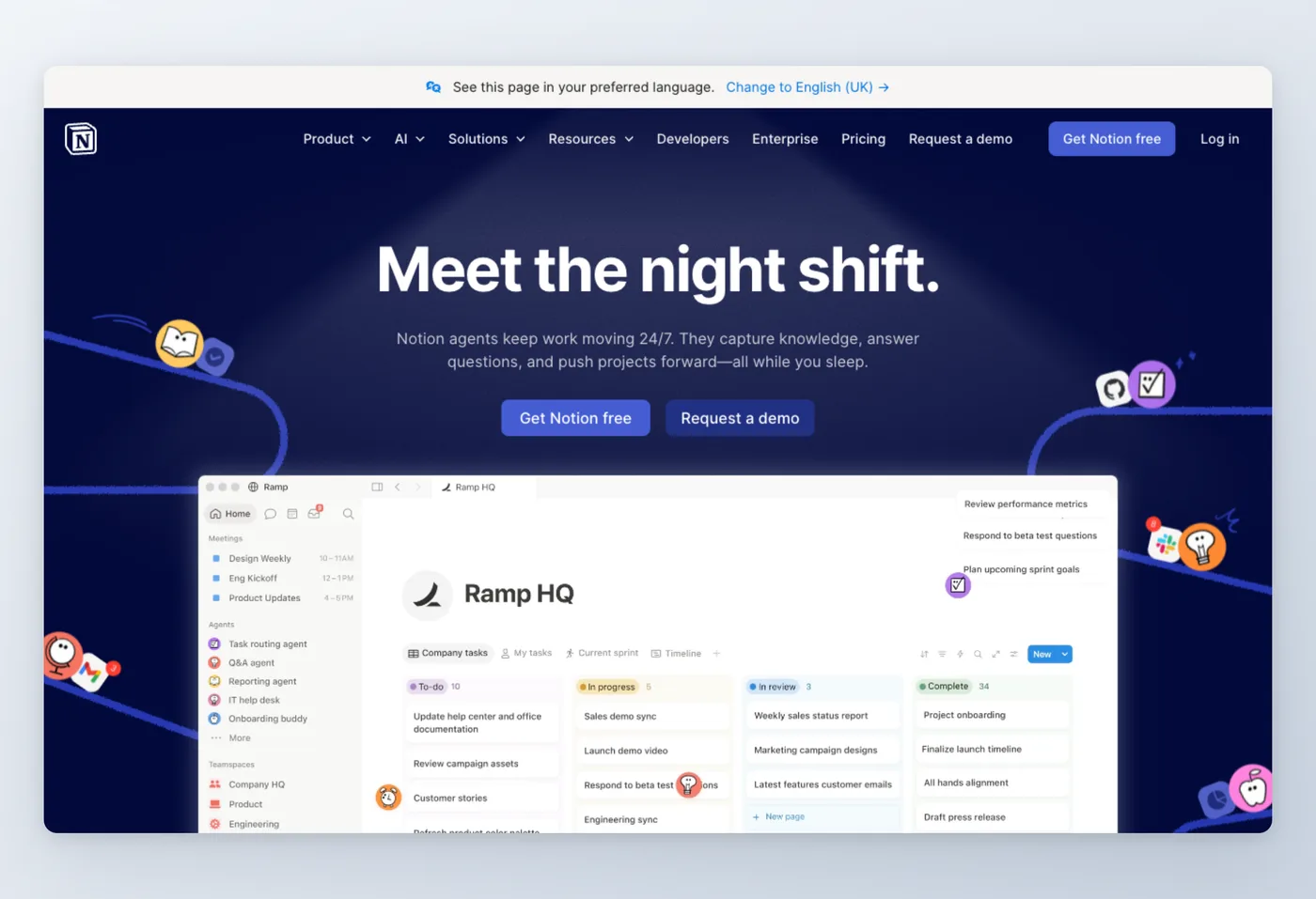 Screenshot of Notion interface