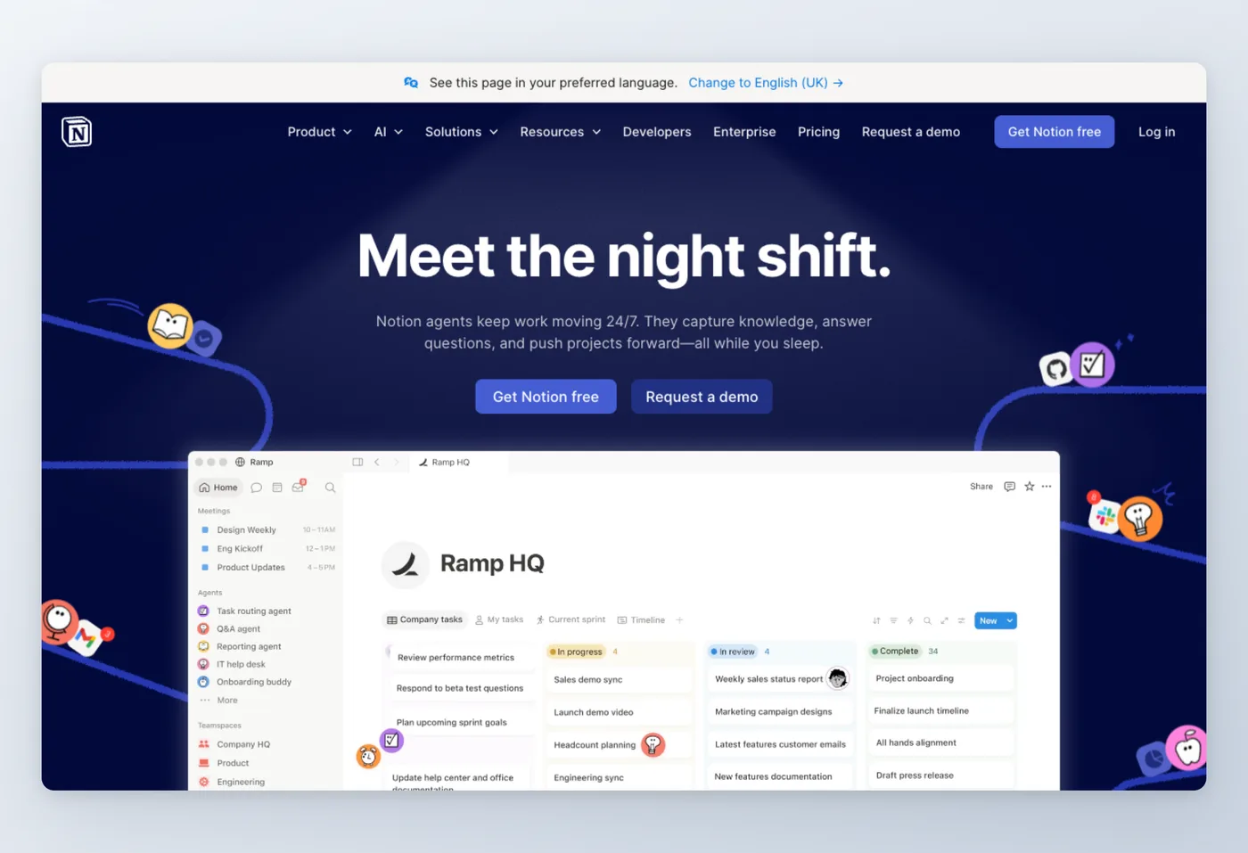 Screenshot of Notion interface