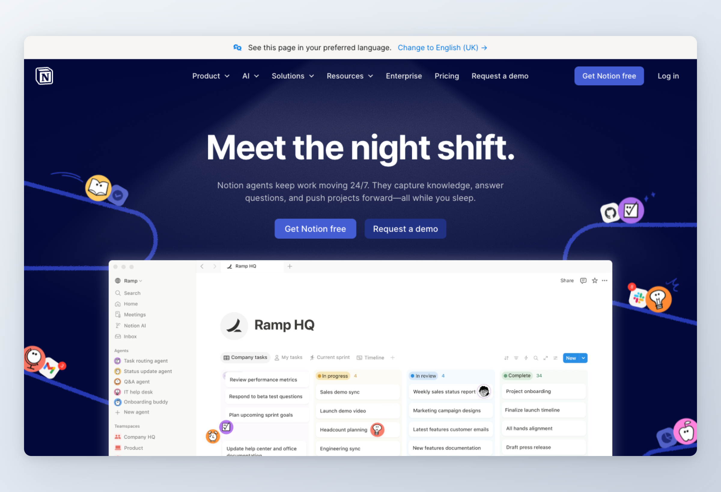 Screenshot of Notion interface