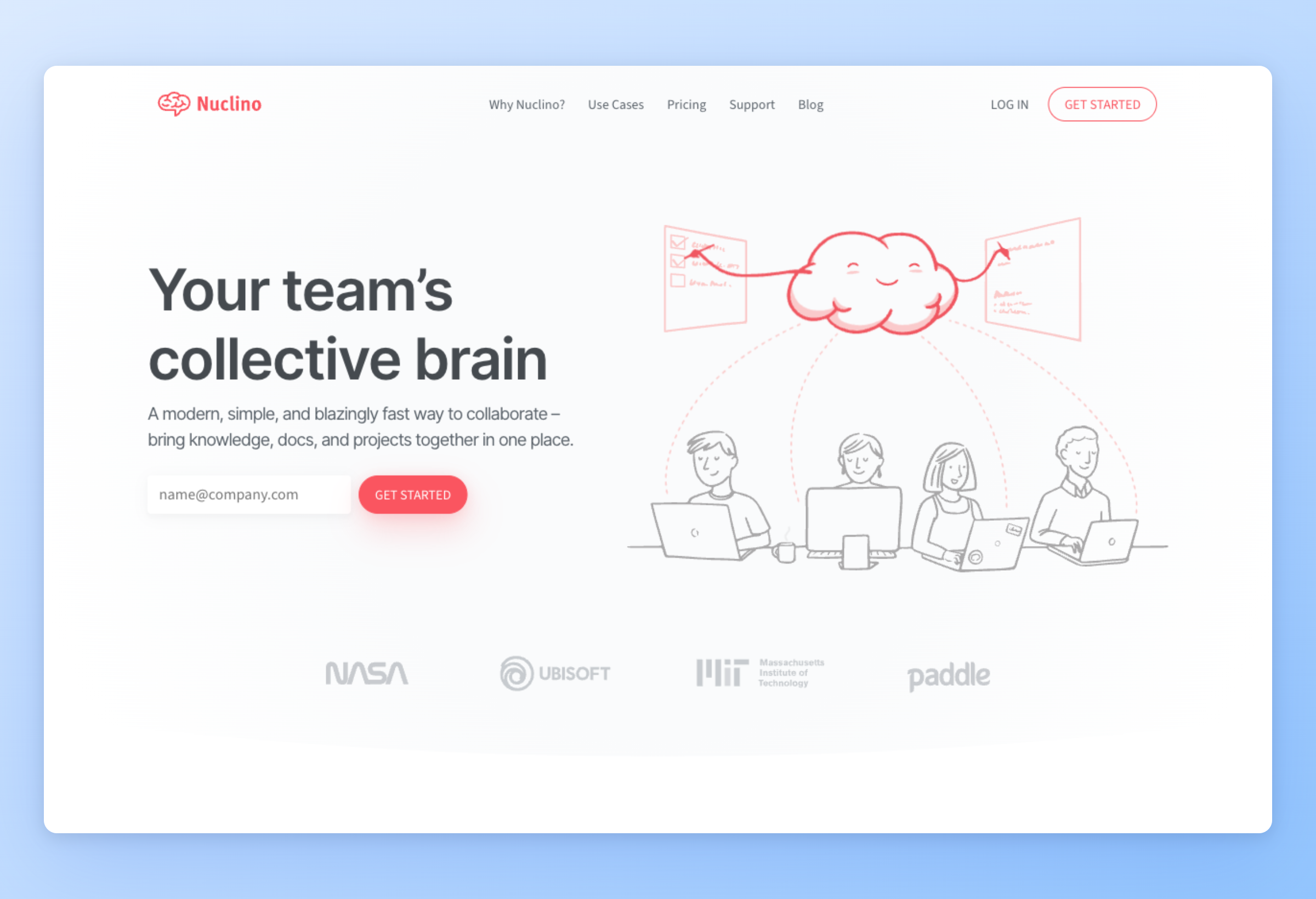 Screenshot of Nuclino interface