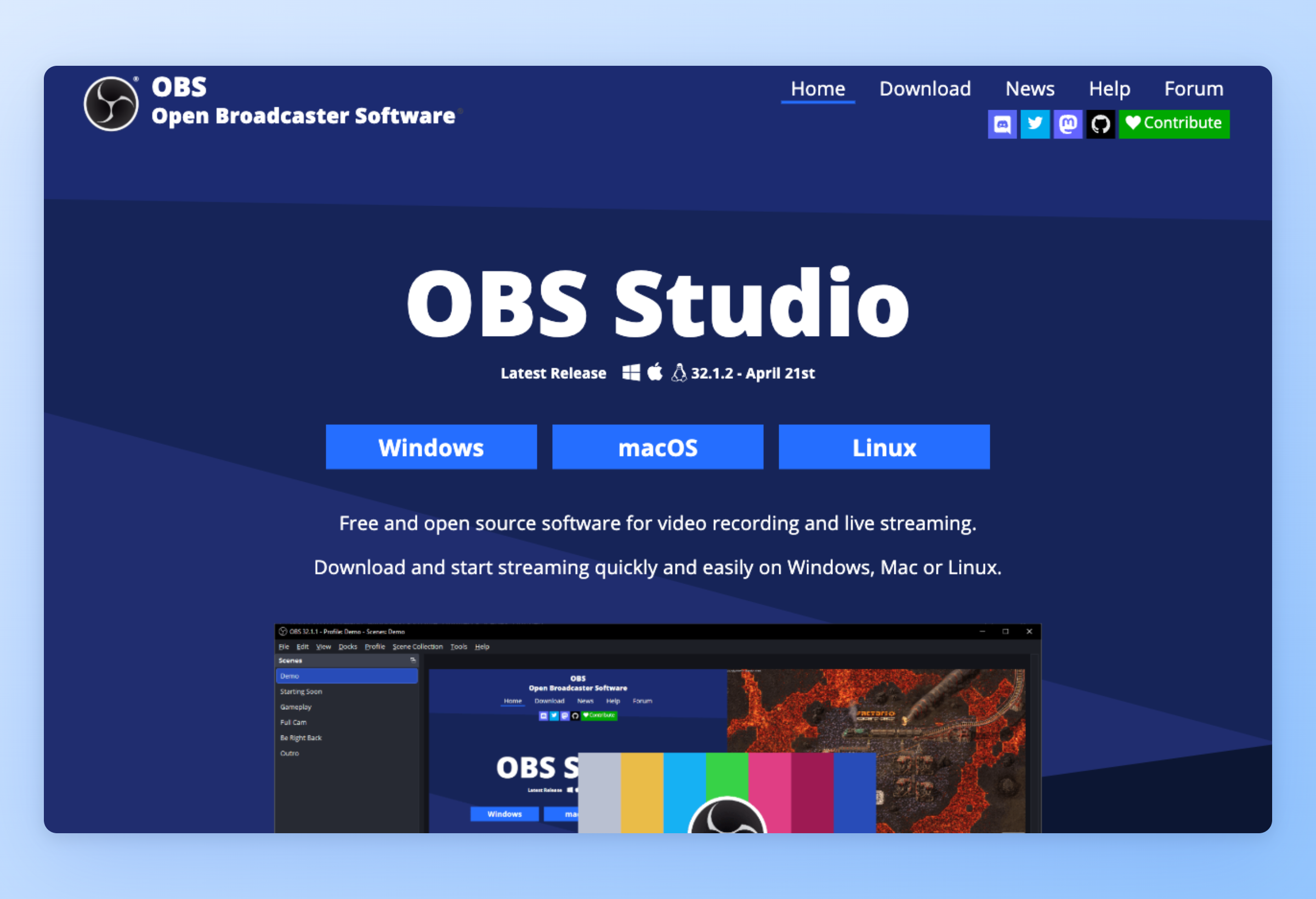Screenshot of OBS Studio interface