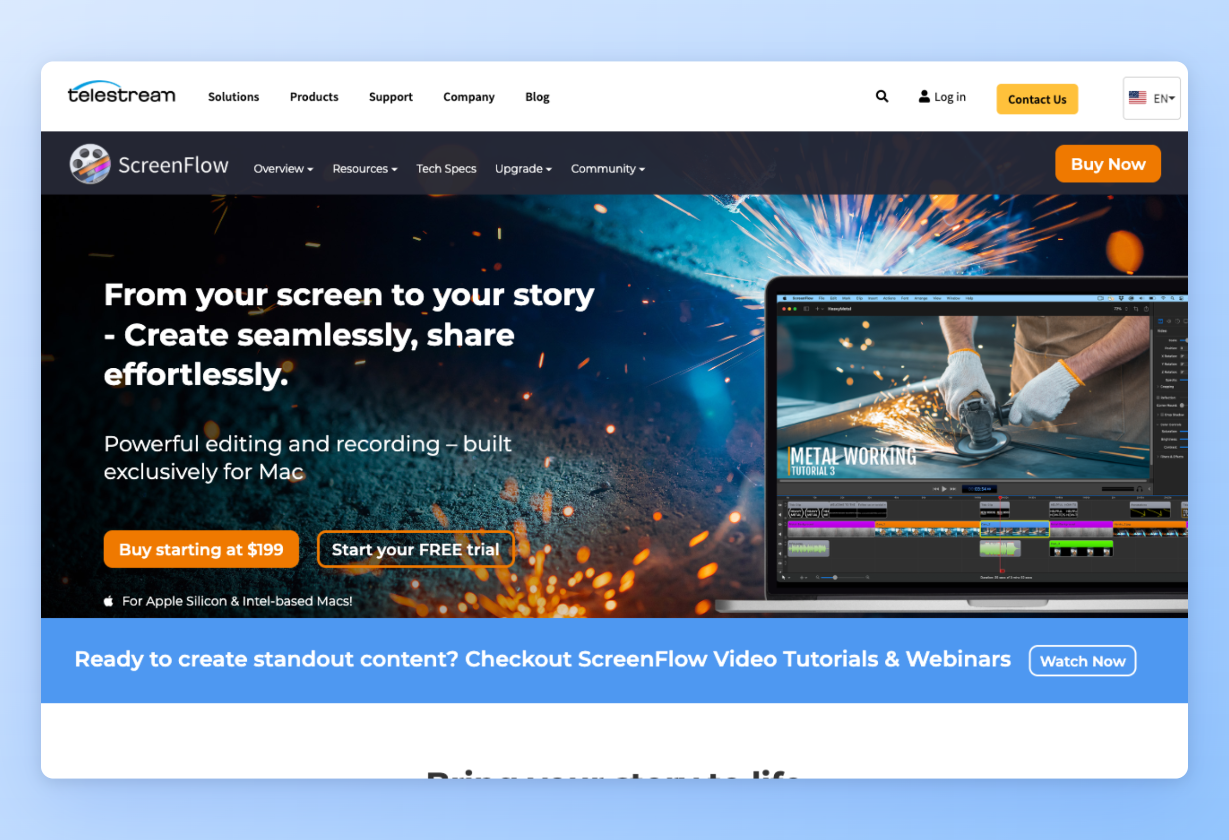 Screenshot of ScreenFlow interface