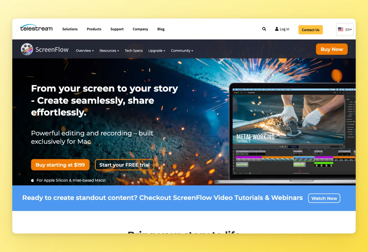 Screenshot of ScreenFlow interface