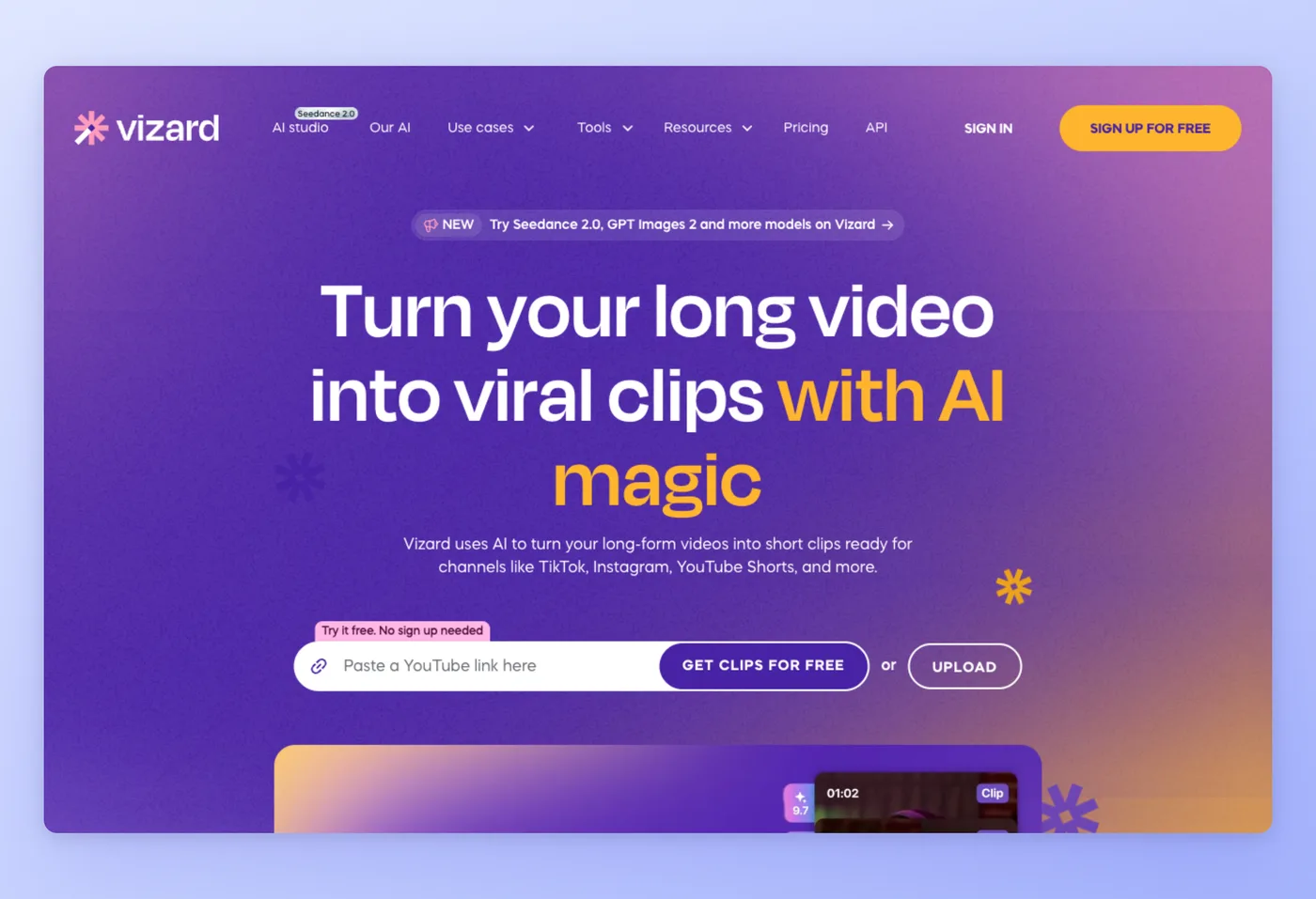 Screenshot of Vizard interface