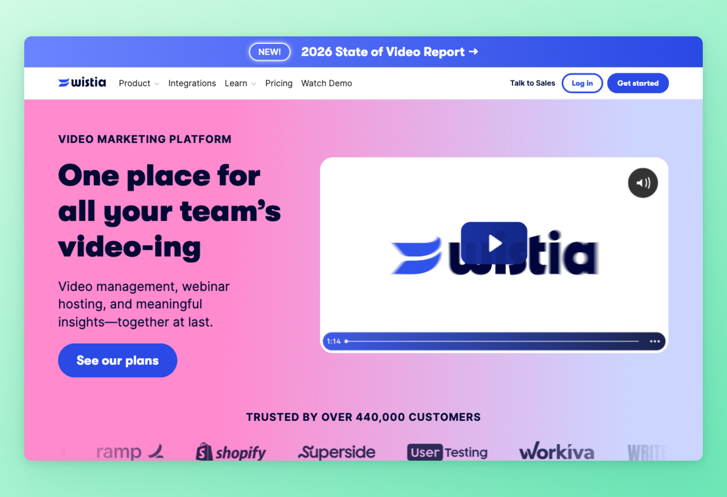 Screenshot of Wistia interface